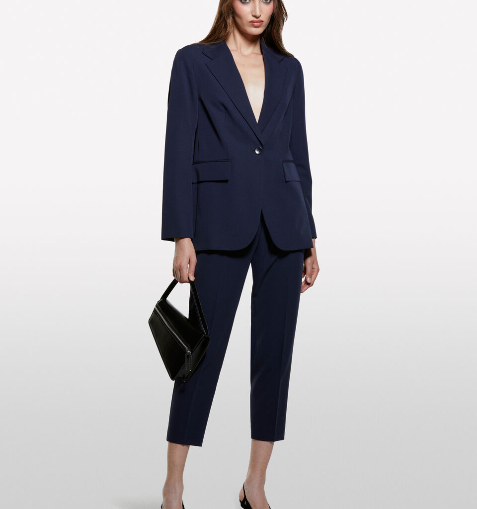 Dark blue regular fit blazer - women's blazers - Dark Blue | Sisley image number 1